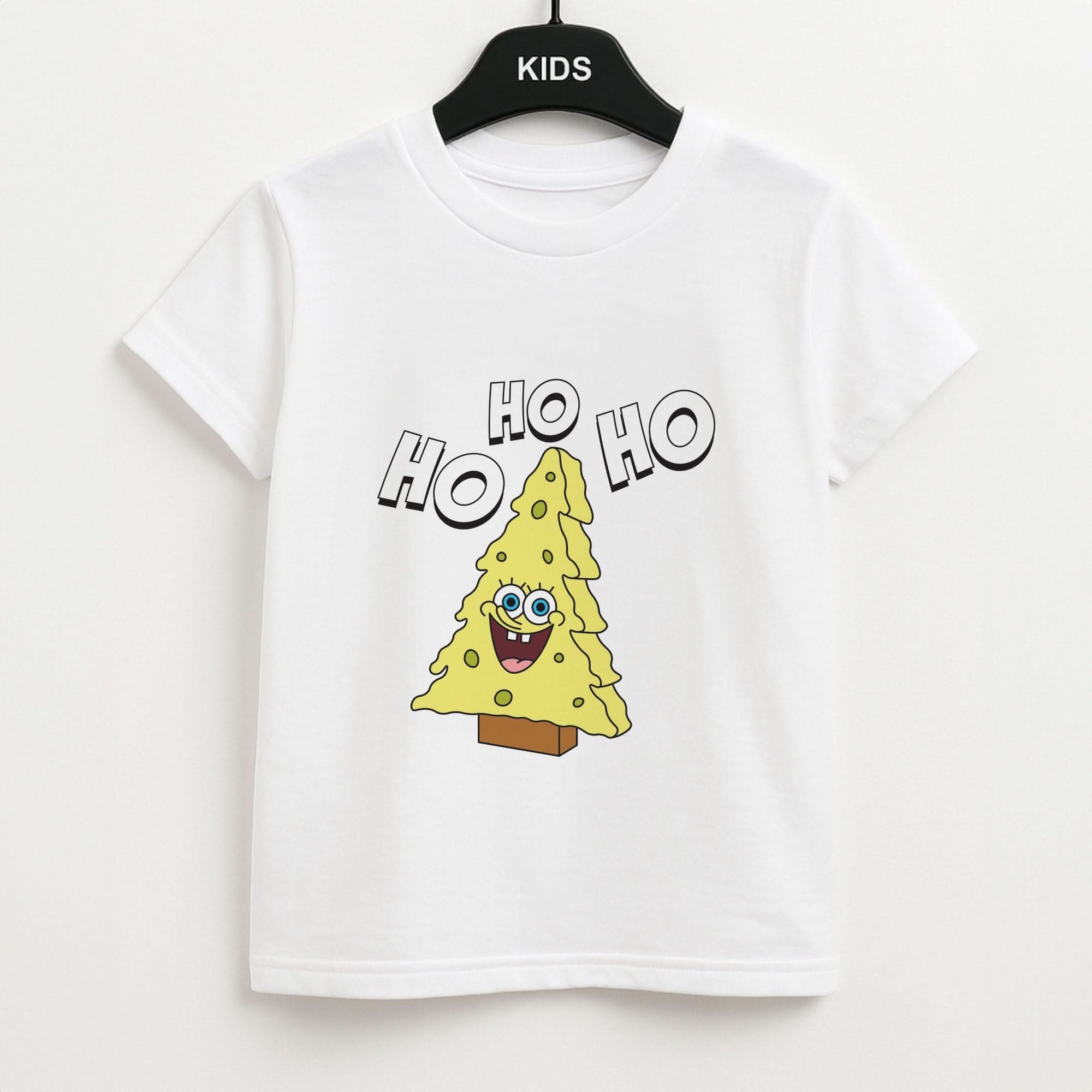 Christmas Tree Cartoon Sponge Kids Unisex T-Shirt