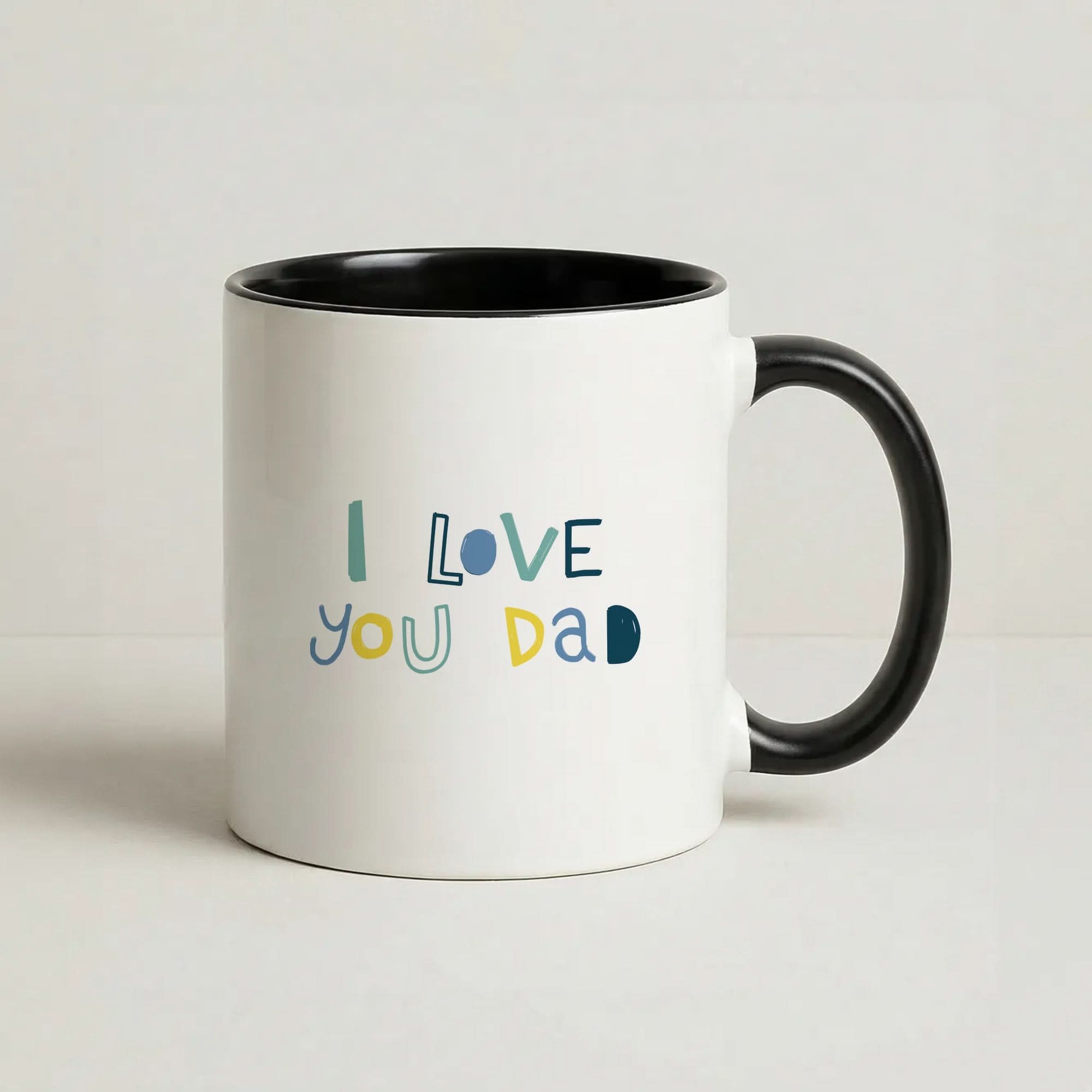 I Love You Dad Scribbles Black Mug