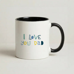 I Love You Dad Scribbles Black Mug