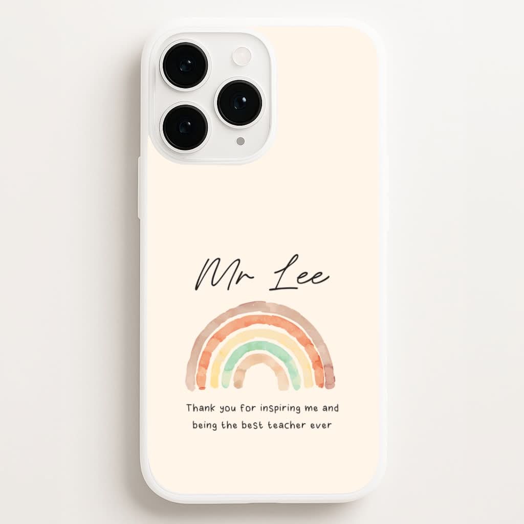 Biege Personalised Teacher Rainbow  Phone Case