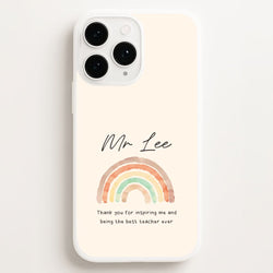 Biege Personalised Teacher Rainbow  Phone Case for Apple iPhone, Samsung Galaxy, Huawei and Google Pixel