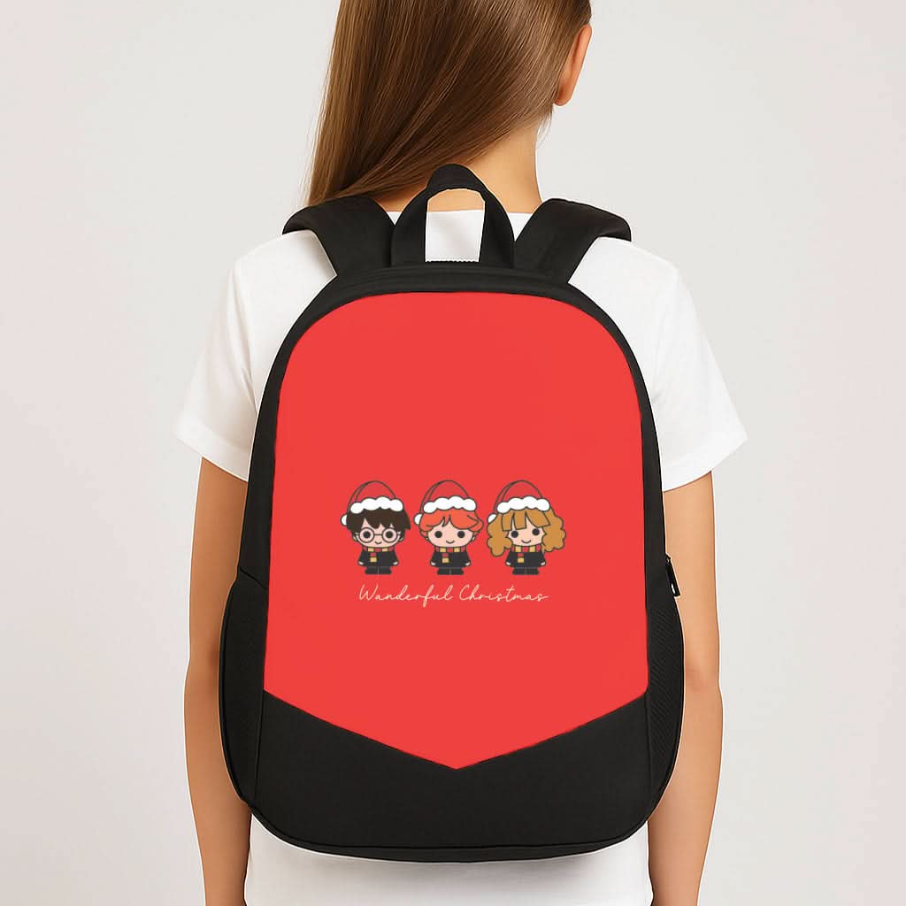 Wizards With Christmas Hats School Bag