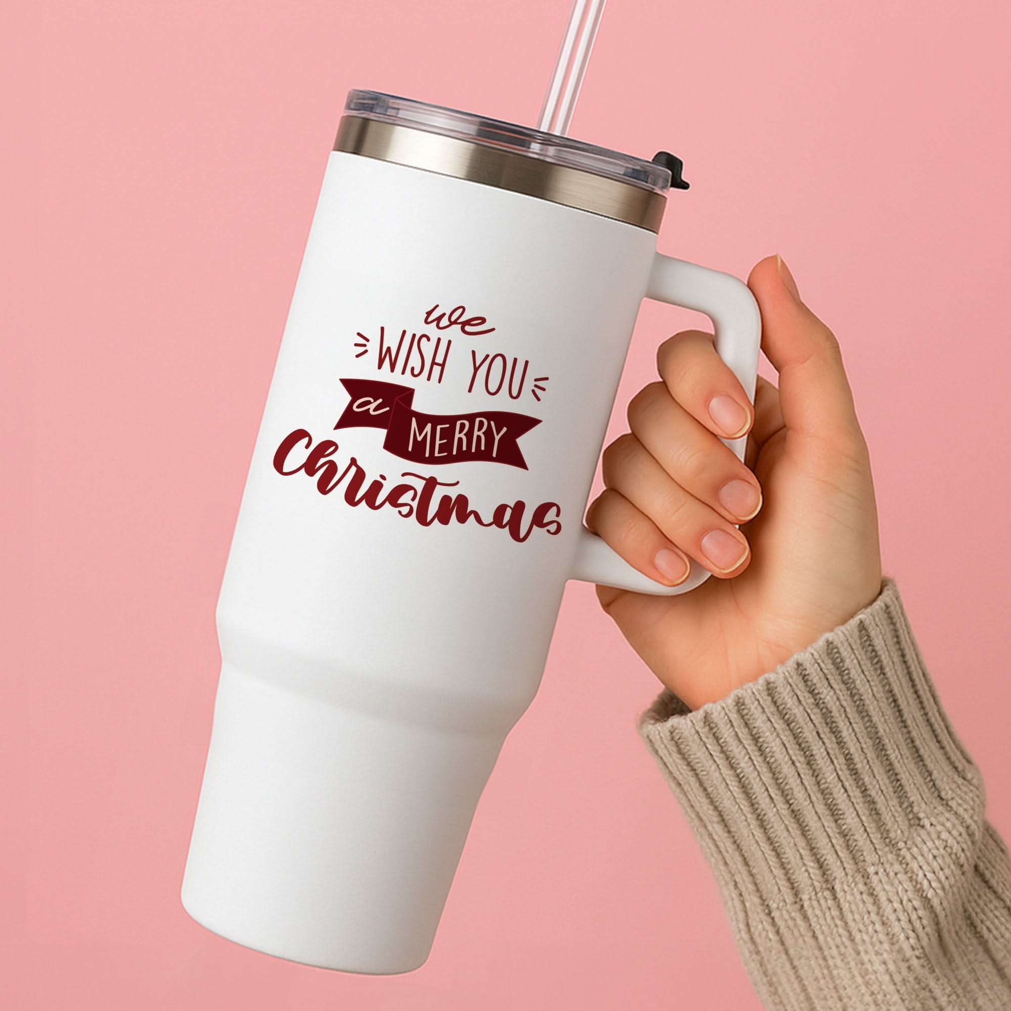 We Wish You A Merry Christmas Quote Tumbler
