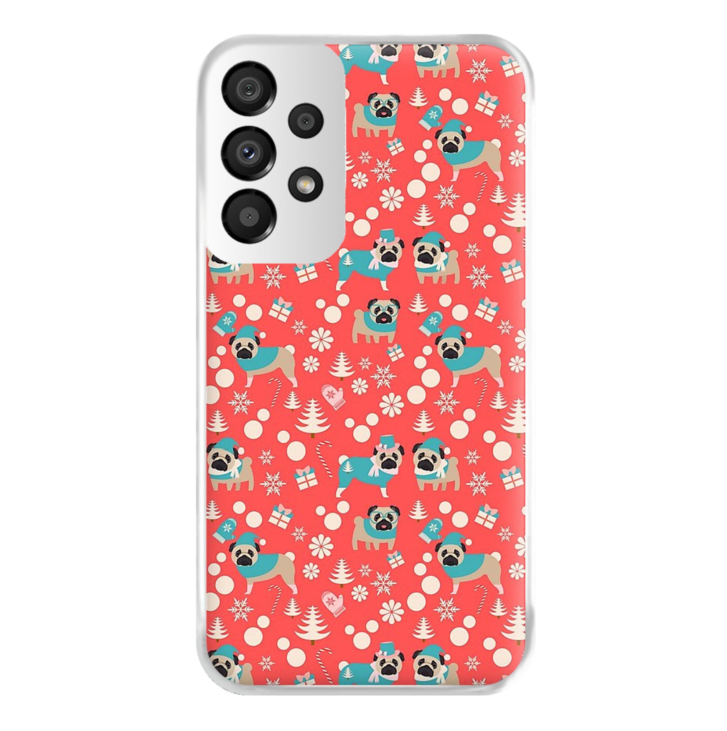 Christmas Pug Pattern Phone Case