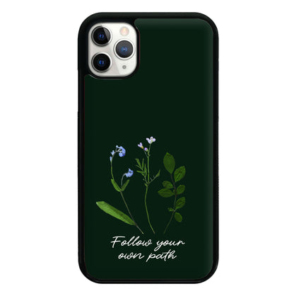 Follow Your Own Path Dark Green Phone Case