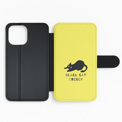 Black Cat Energy Flip Phone Case