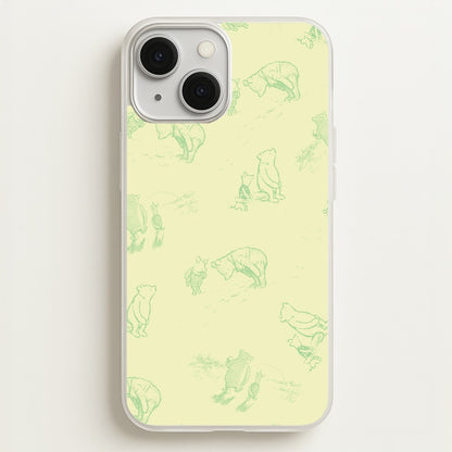 Sketched Winnie Pattern iPhone 13 Case