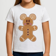 Cartoon Mouse Gingerbread Kids T-Shirt 3