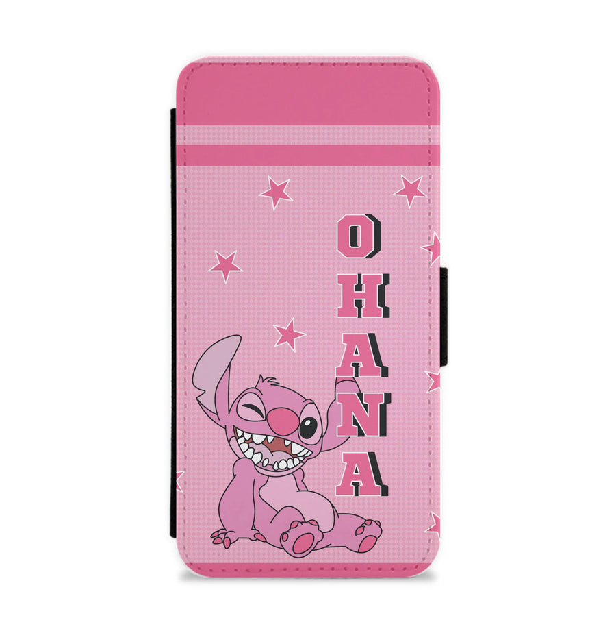 Pink Alien Ohana Flip / Wallet Phone Case