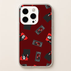 VHS & Ghostface Pattern iPhone 15 Pro Case