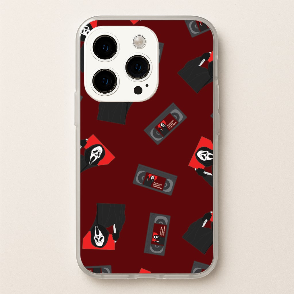 VHS & Ghostface Pattern iPhone 15 Pro Max Case