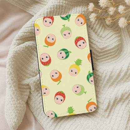 Fruit Angels Pattern Leather Phone Case