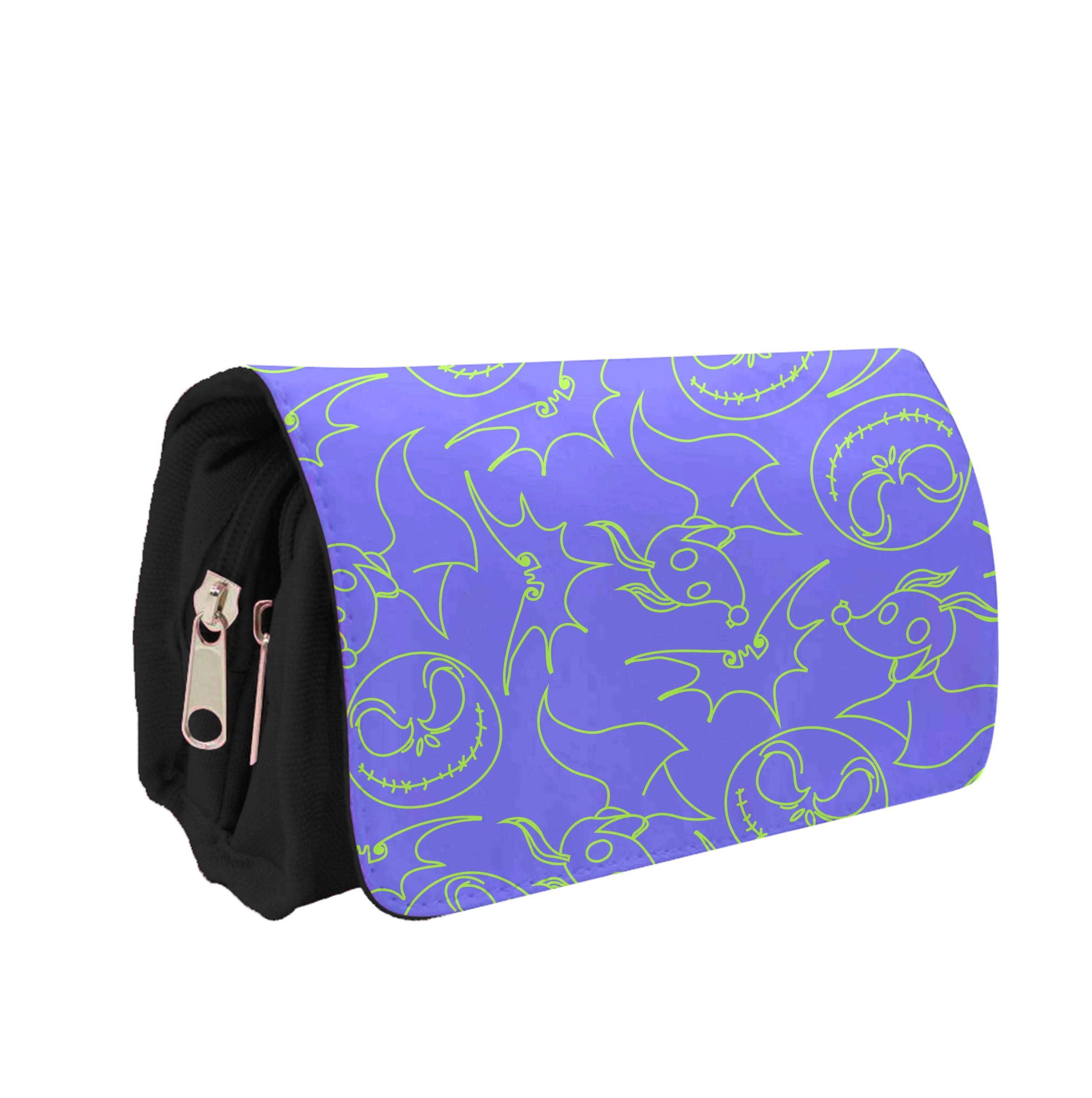 Purple And Green Pattern Pencil Case