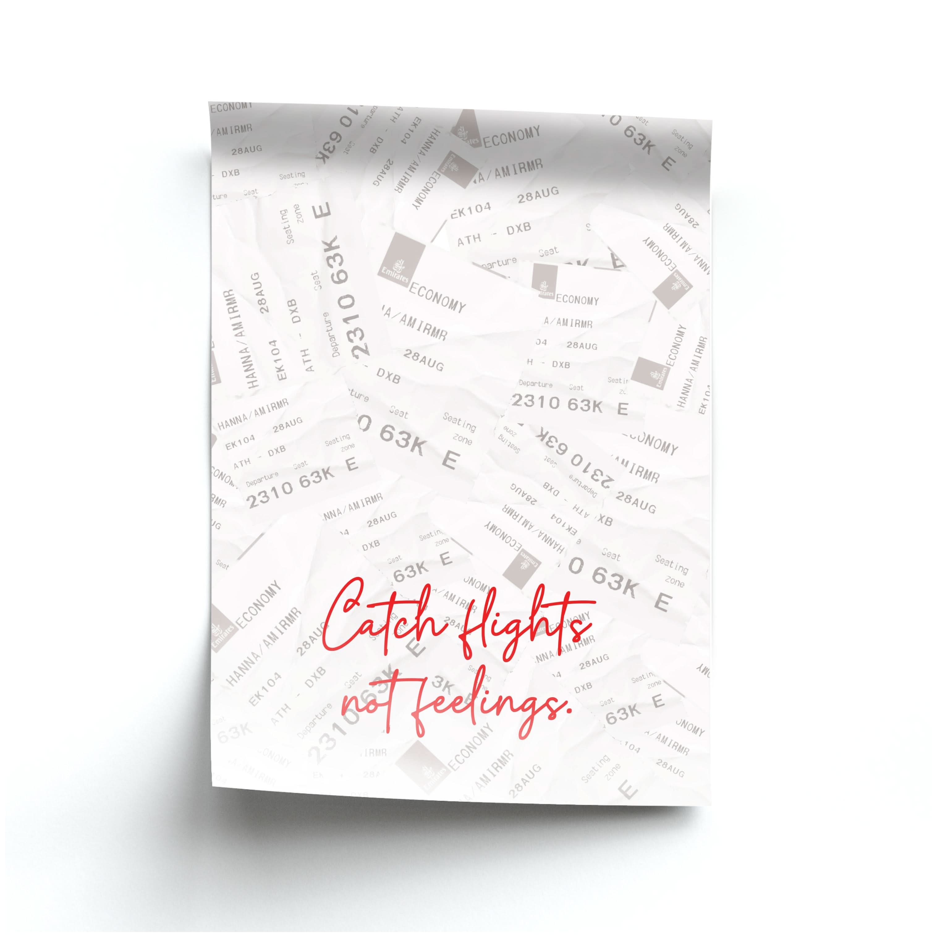 Catch Flights Not Feelings Collage Poster