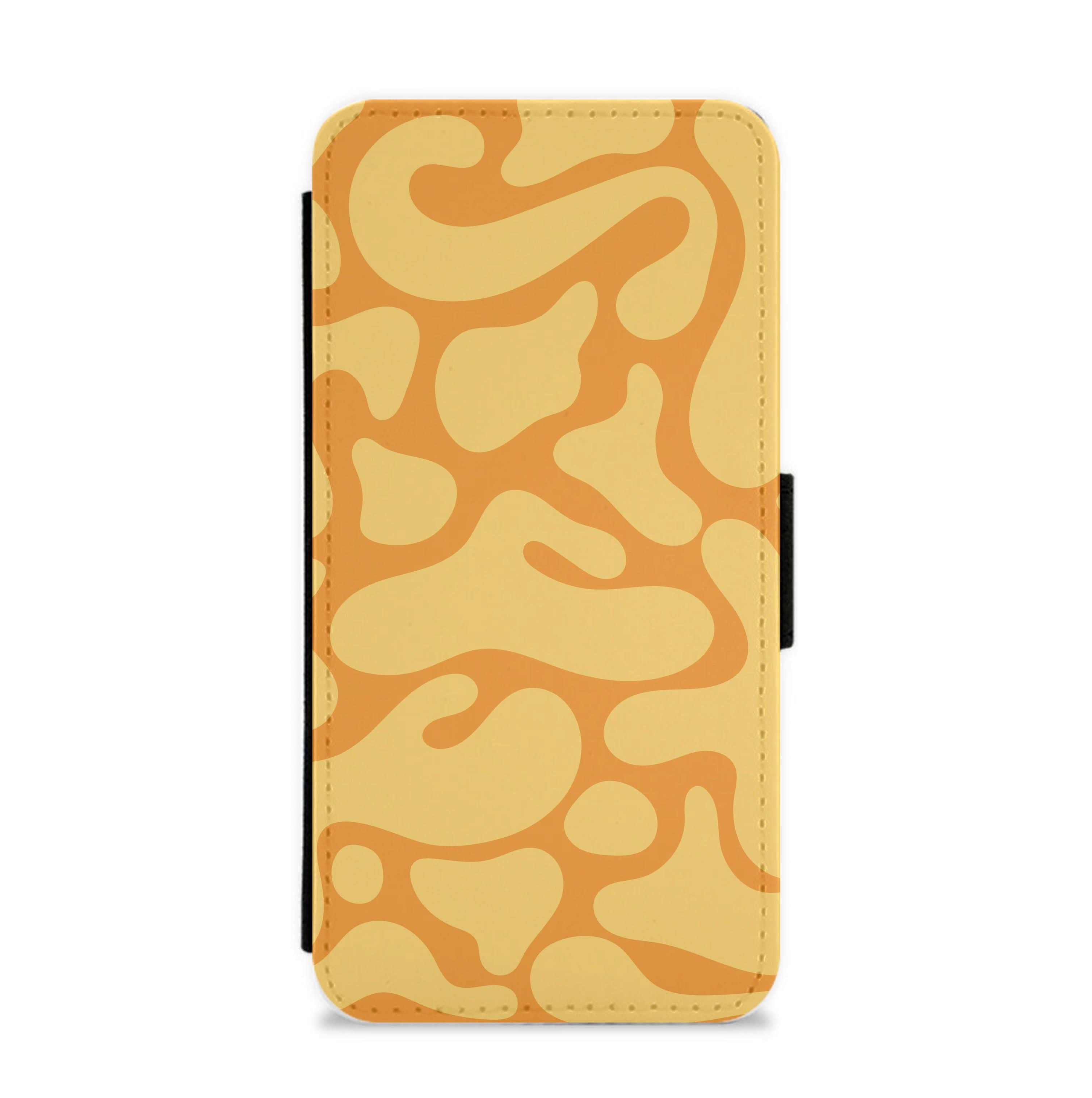 Yellow Blobs Abstract Pattern Flip / Wallet Phone Case