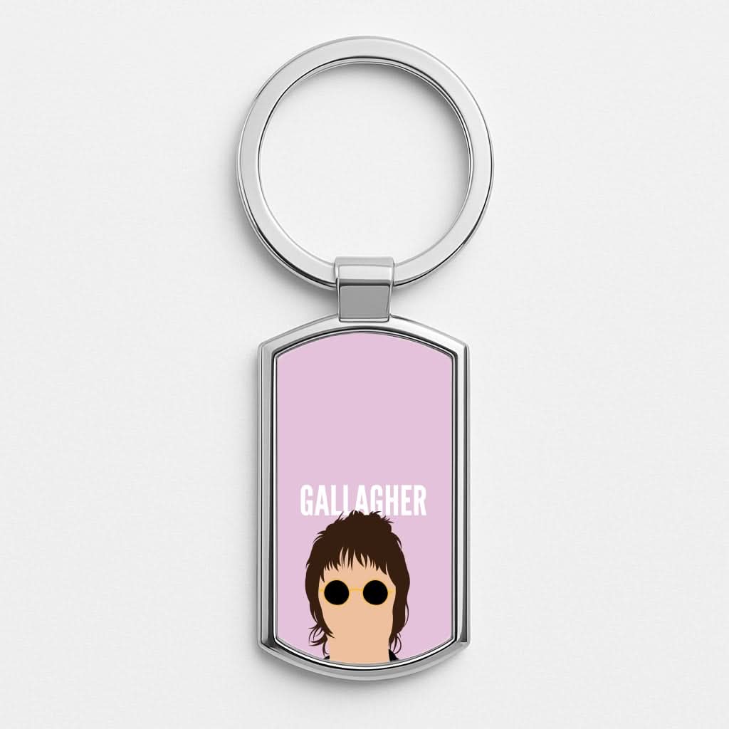 Rock Band Member Purple Silver Metal Keyring