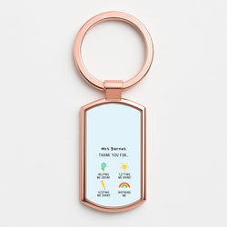 Thank You For Helping Me Rose Gold Keyring
