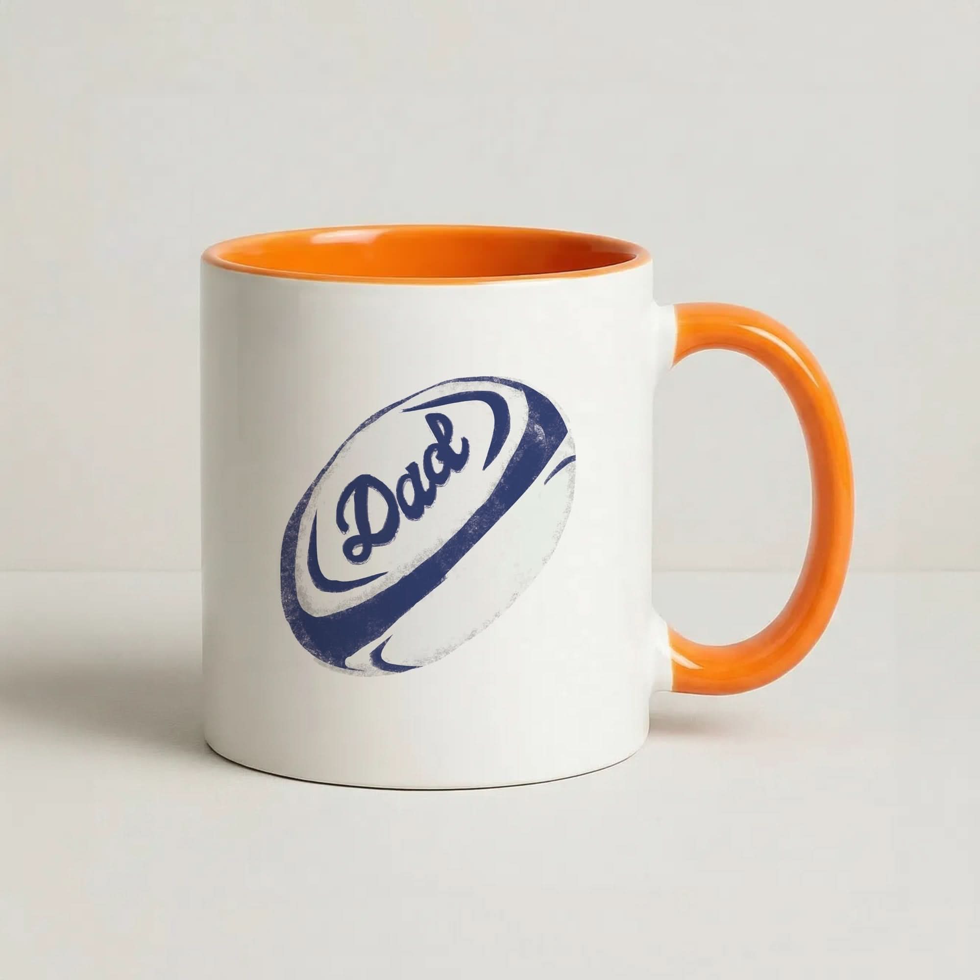 Dad Rugby Ball Orange Mug