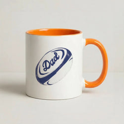 Dad Rugby Ball Orange Mug