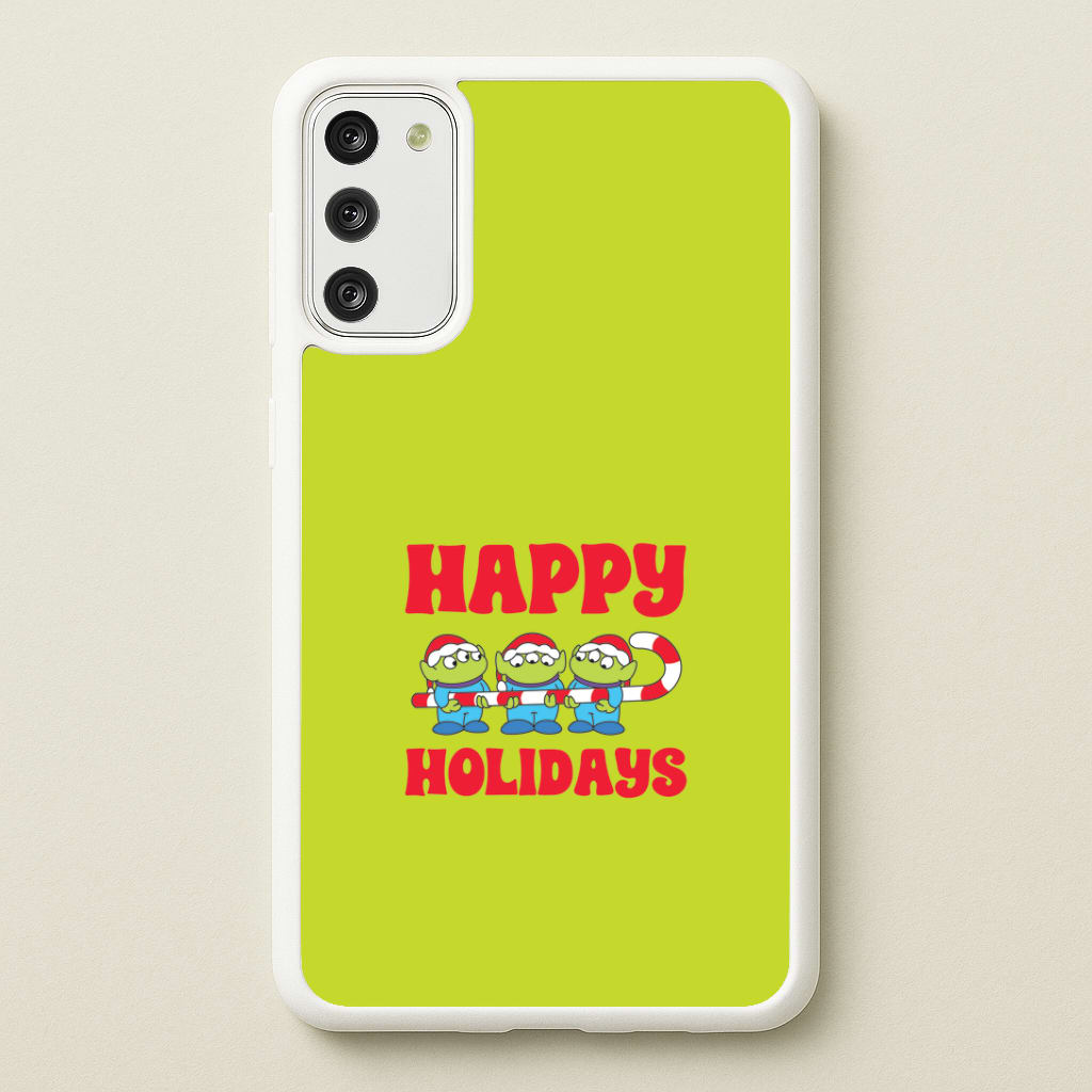 Happy Holidays Cute Green Aliens Galaxy A41 Case