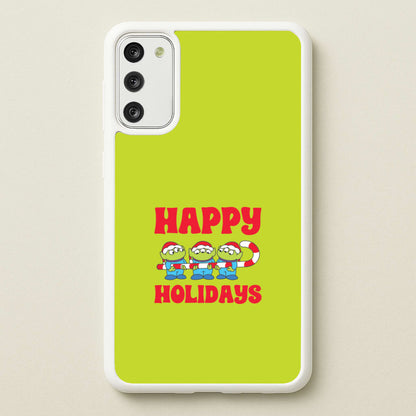 Happy Holidays Cute Green Aliens Galaxy A41 Case