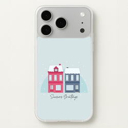 Seasons Greetings Winter Townhouses iPhone 17 Pro Case
