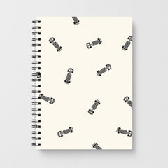 Race Cars Pattern Off White Notebook