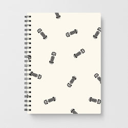 Race Cars Pattern Off White Notebook
