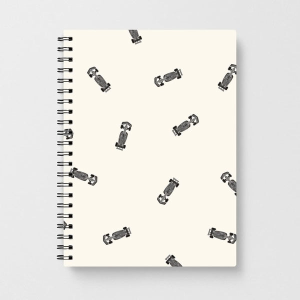 Race Cars Pattern Off White Notebook