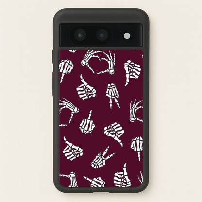 Skeleton Hands Pattern Google Pixel 8a Case