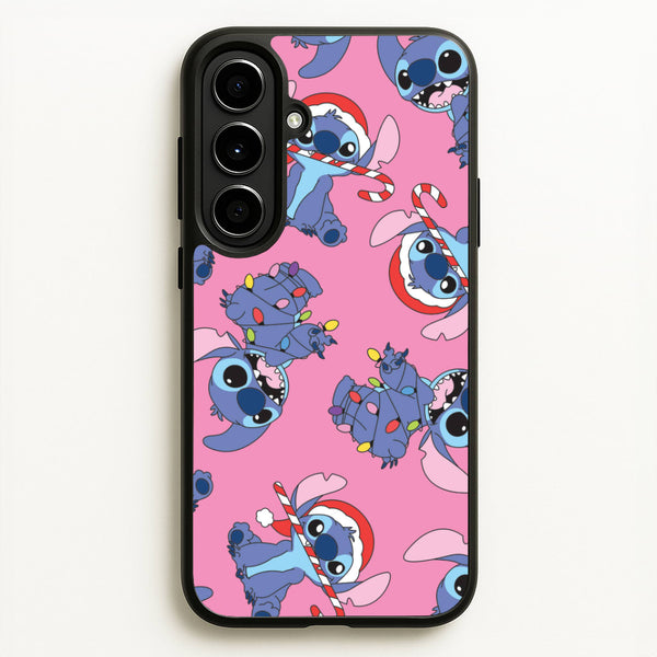 Christmas Cute Blue Alien Pattern Galaxy A56 Case