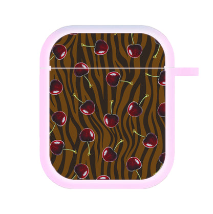 Animal Print With Cherries Pattern AirPods Case