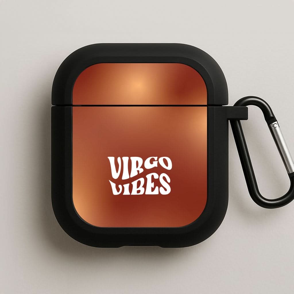 Virgo Vibes Gradient Zodiac Black AirPods Case