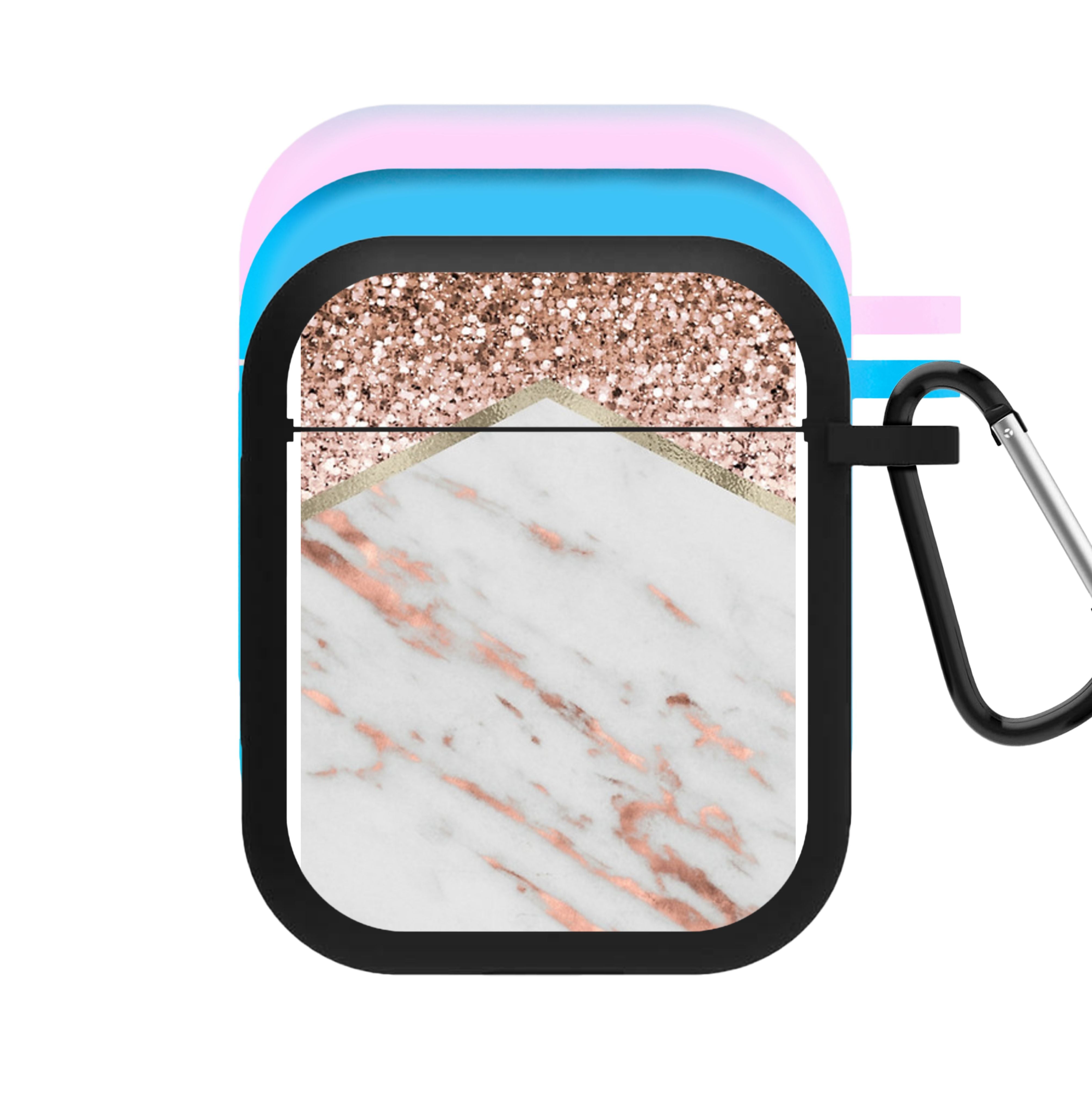 Rose Gold Marble & Glitter AirPods Case