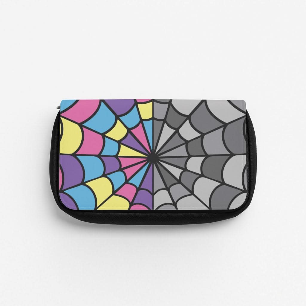 Colourful And Gray Spiderweb Pencil Case
