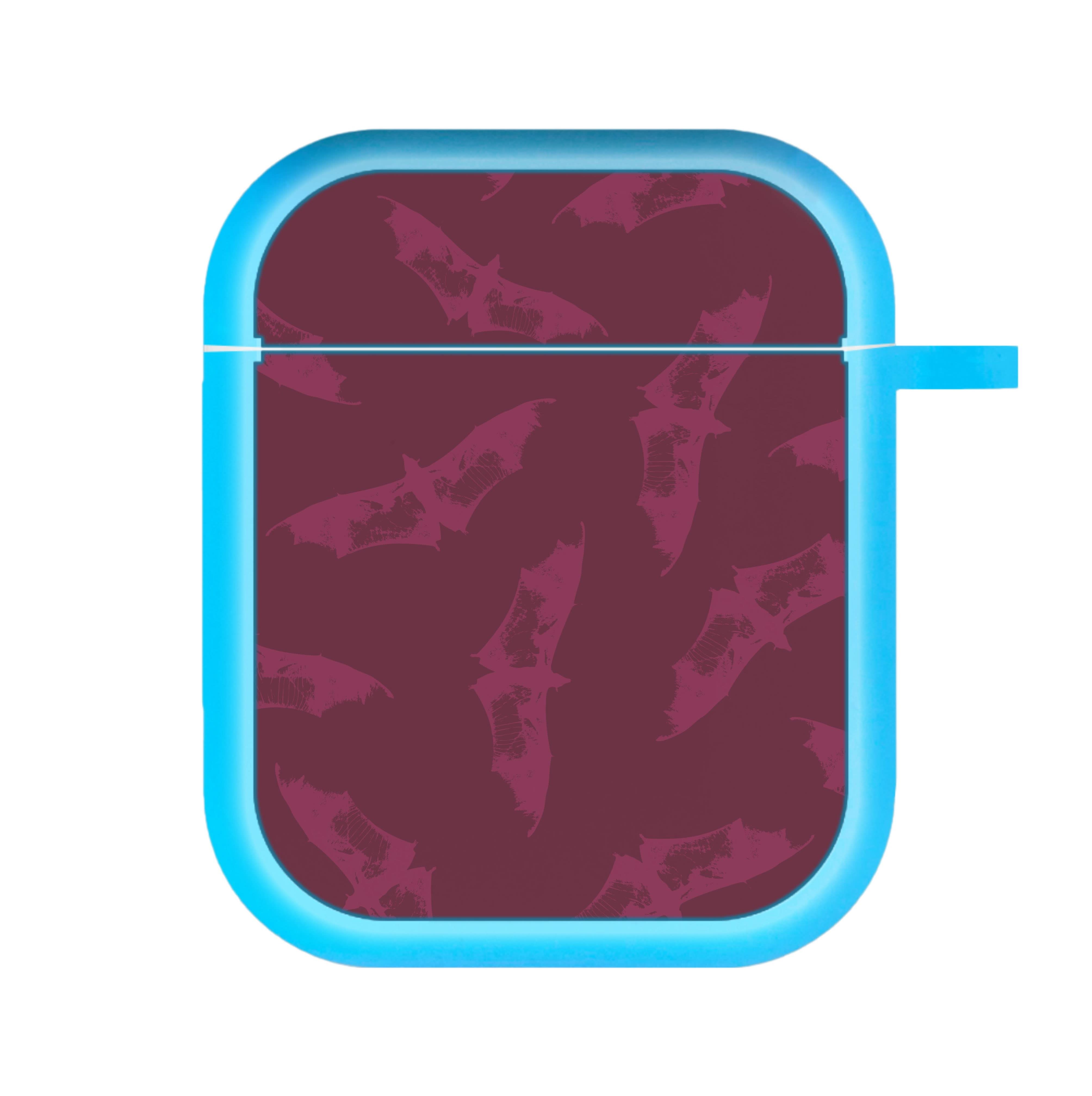 Dark Pink Bats Pattern AirPods Case