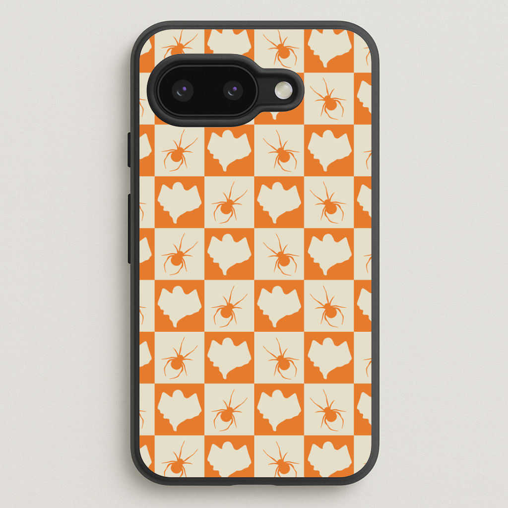 Spiders And Ghosts Checkered Pattern II Google Pixel 9a Case