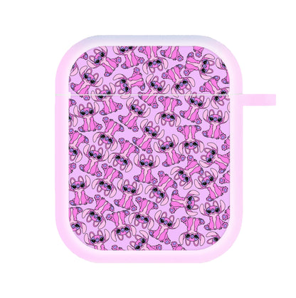 Angel Pink Alien Pattern AirPods Case