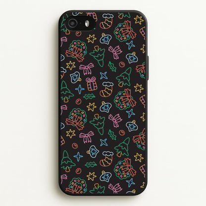 Neon Christmas Icons Pattern I iPhone 5 / 5s / SE 2016 Case