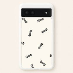 Race Cars Pattern Off White Google Pixel 7a Case