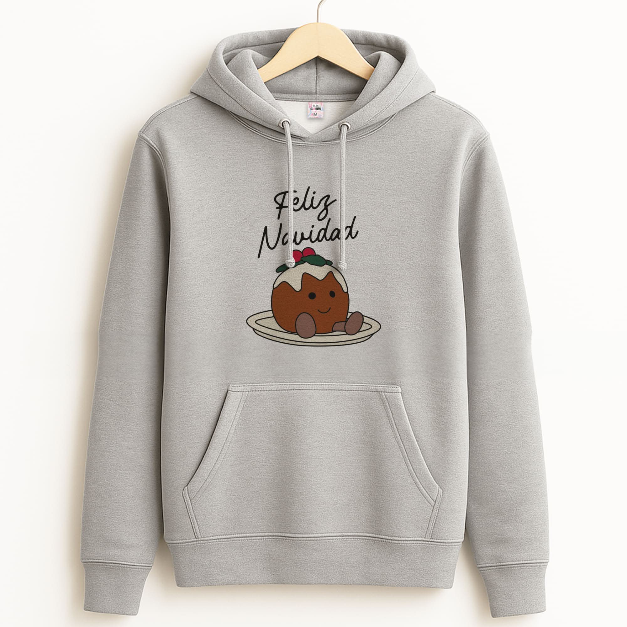 Christmas Pudding Plush Unisex Grey Hoodie