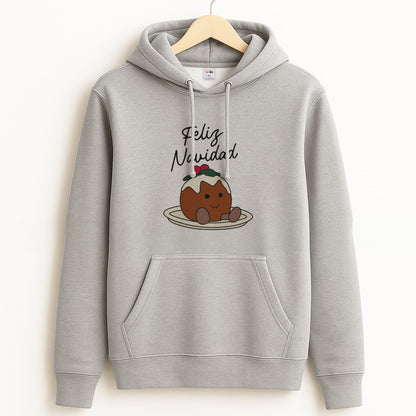 Christmas Pudding Plush Unisex Grey Hoodie