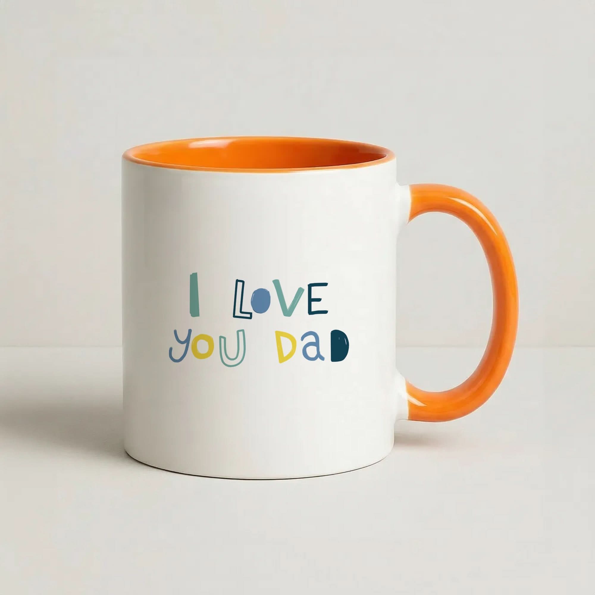 I Love You Dad Scribbles Orange Mug