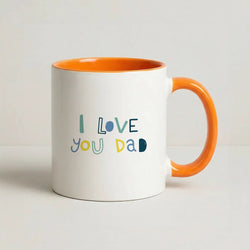 I Love You Dad Scribbles Orange Mug