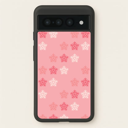 Red Slowflakes Christmas Pattern Google Pixel 7 Pro Case