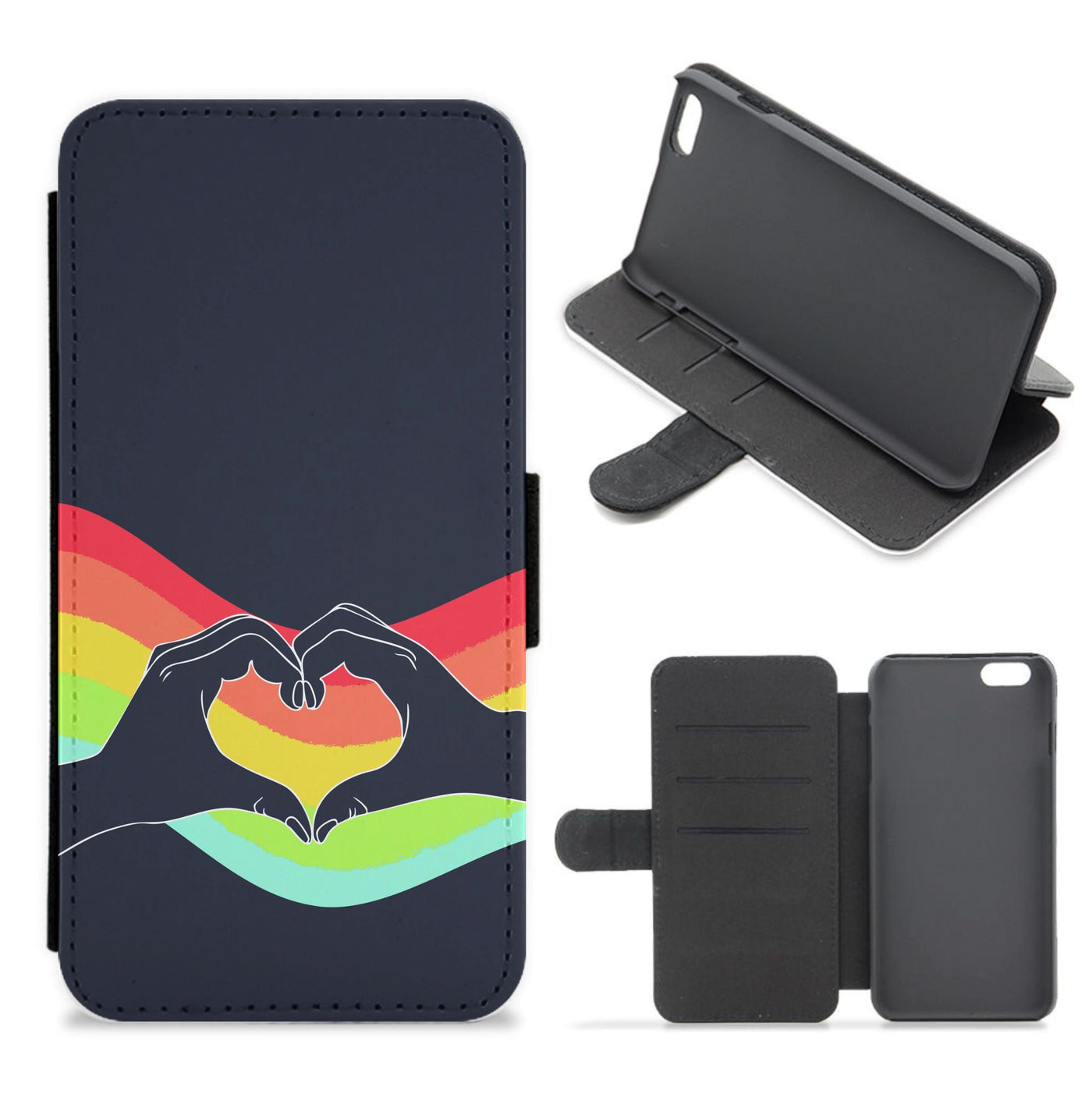 Rainbow Heart Flip / Wallet Phone Case