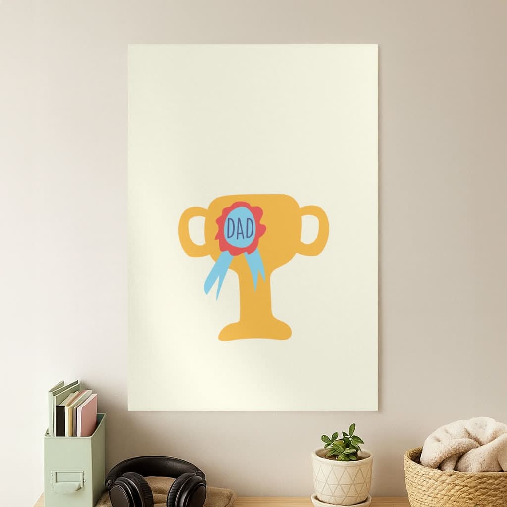 Cartoon Dad Trophy Poster