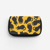 Black Cat Silhouettes Pattern Pencil Case