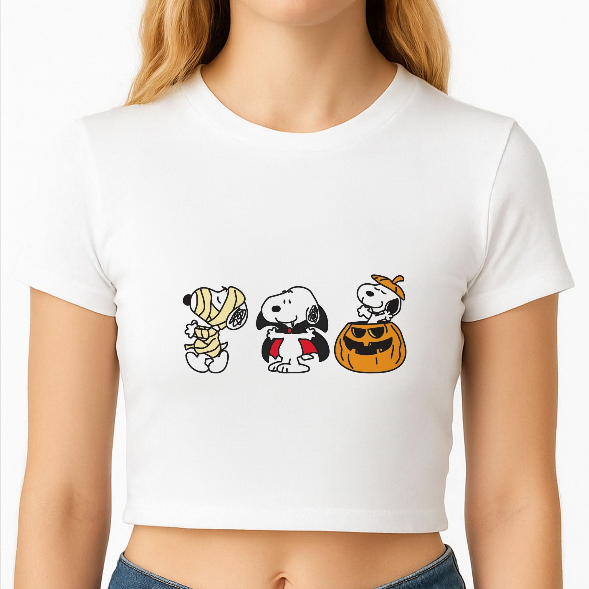 Cartoon Beagle Halloween Costumes Crop Top