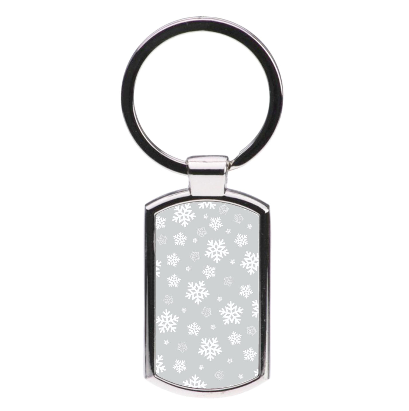 Grey Snowflake Pattern Luxury Keyring